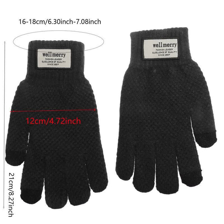 Warme Screentouch-Strickwolle-Verdickungshandschuhe
