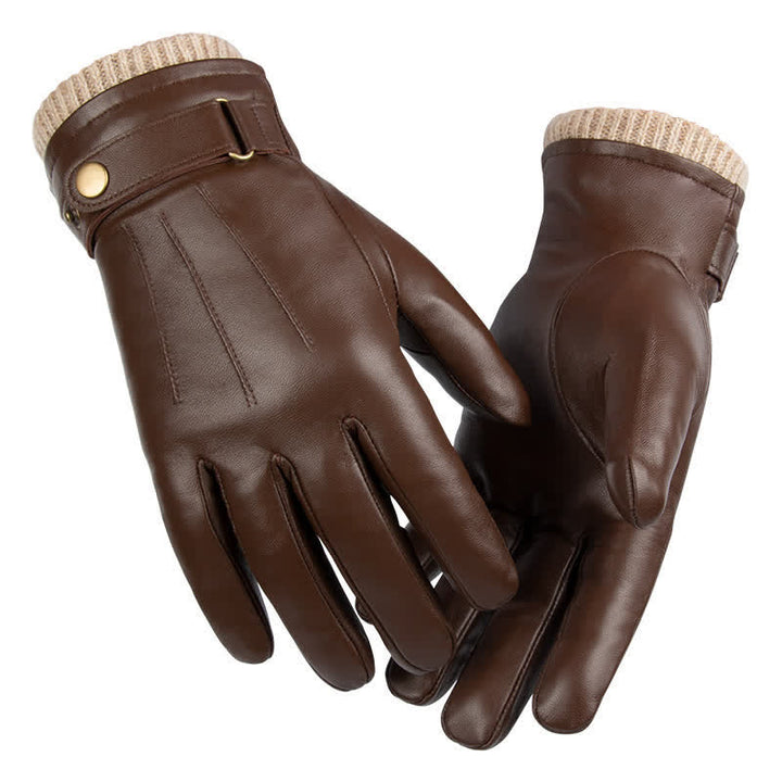 Modische Winterhandschuhe aus dickem Schaffell-Samt