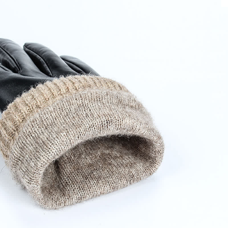Modische Winterhandschuhe aus dickem Schaffell-Samt