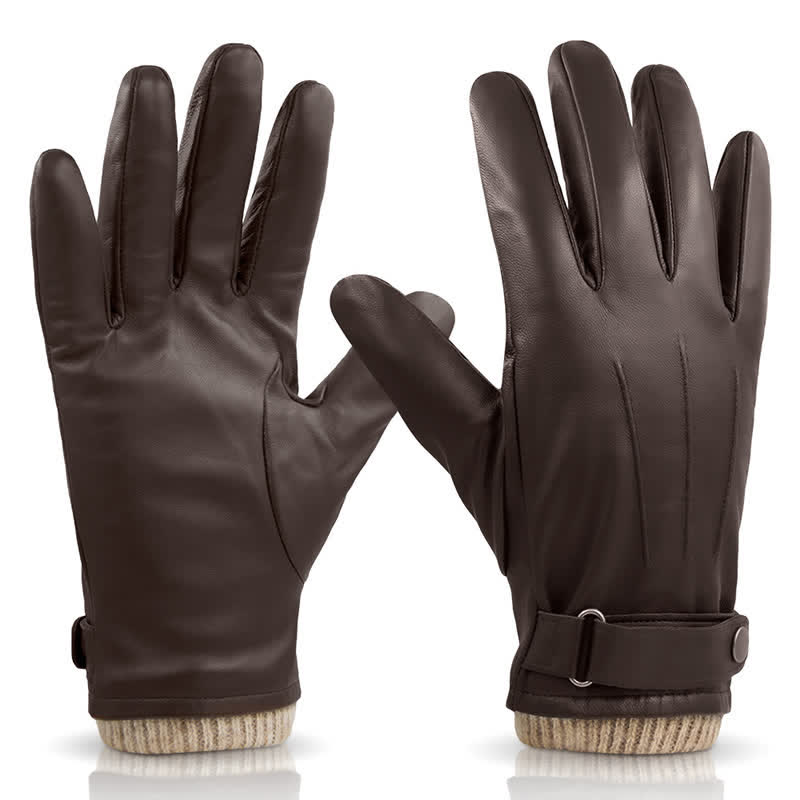 Modische Winterhandschuhe aus dickem Schaffell-Samt