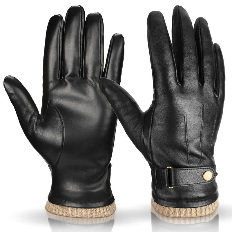 Modische Winterhandschuhe aus dickem Schaffell-Samt
