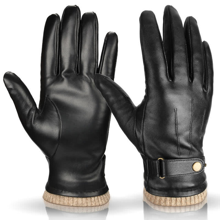 Modische Winterhandschuhe aus dickem Schaffell-Samt