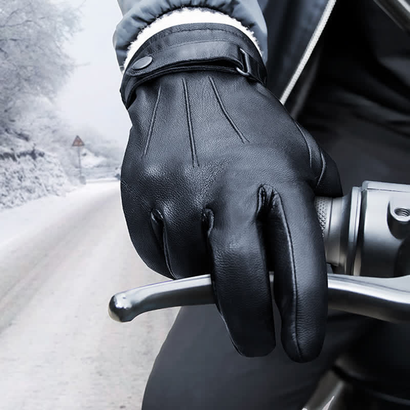 Modische Winterhandschuhe aus dickem Schaffell-Samt