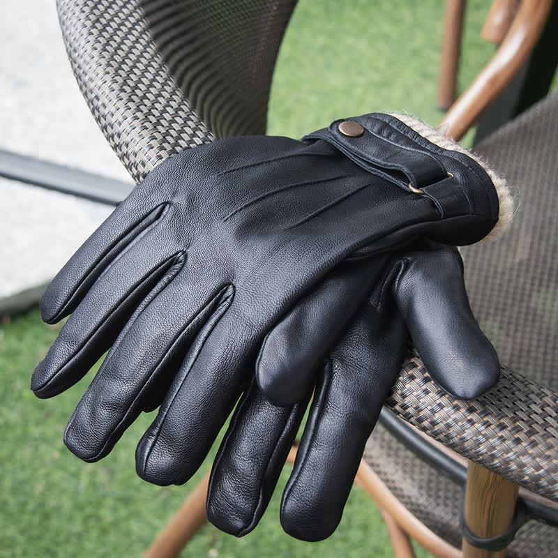 Modische Winterhandschuhe aus dickem Schaffell-Samt
