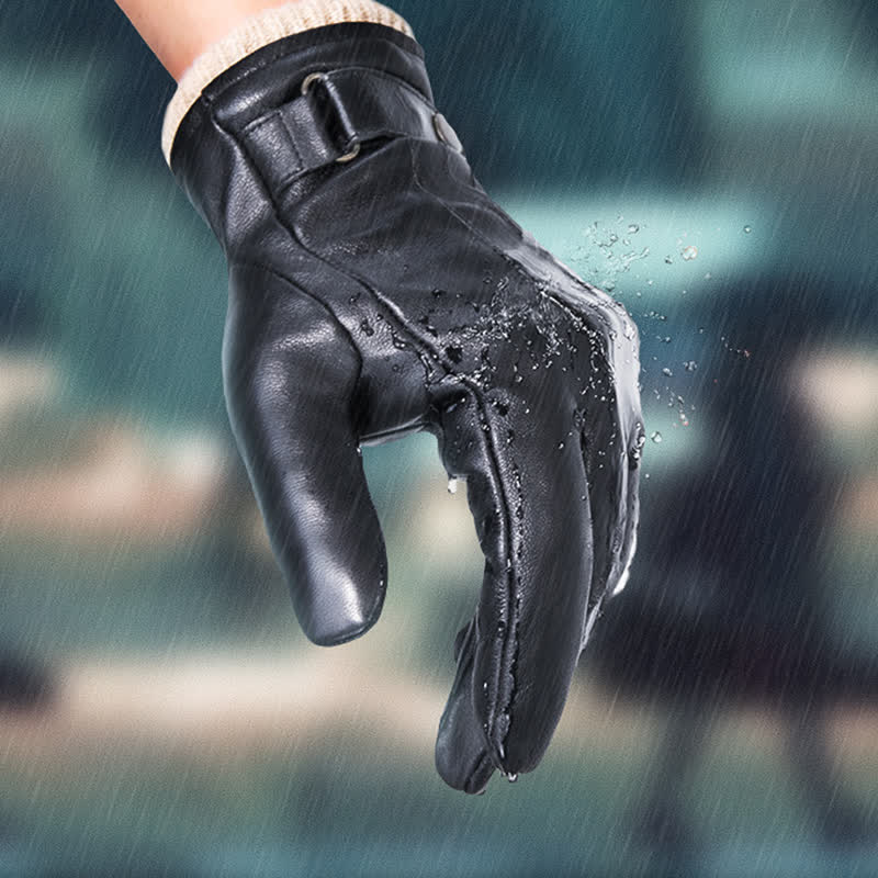 Modische Winterhandschuhe aus dickem Schaffell-Samt