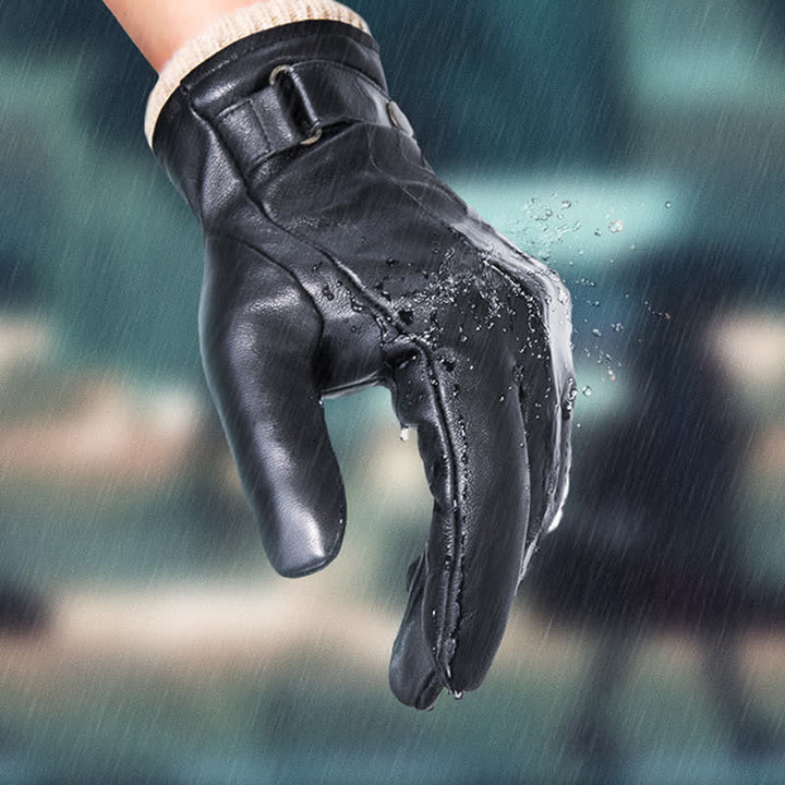 Modische Winterhandschuhe aus dickem Schaffell-Samt