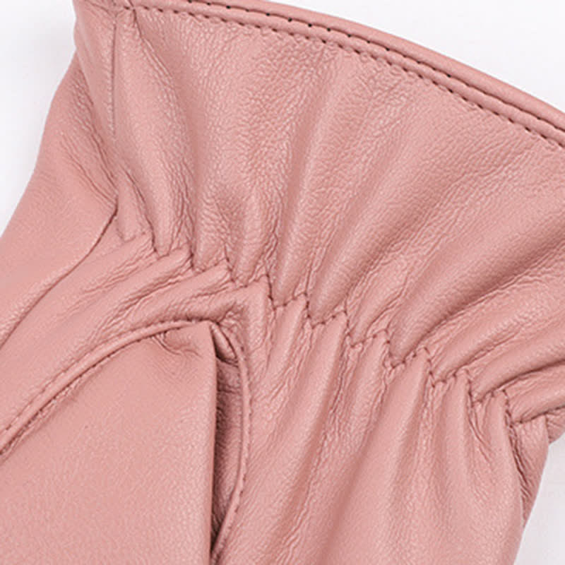 Damen Winterhandschuhe aus samtigem Perlenleder