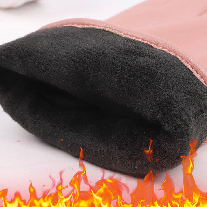 Damen Winterhandschuhe aus samtigem Perlenleder
