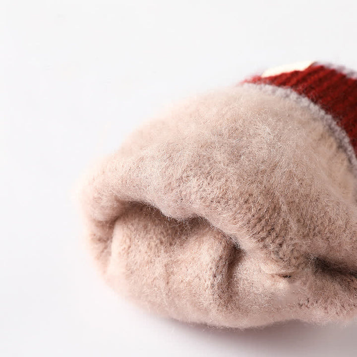 Schneeflocken-Jacquard-Handschuhe mit dehnbaren Bündchen und wärmendem Strick