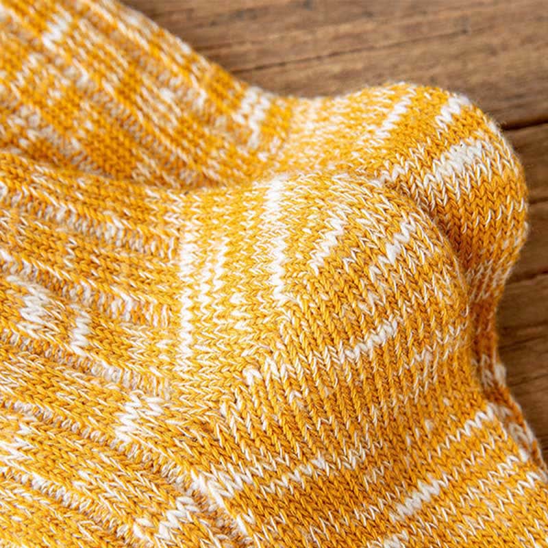 10 Paar gestreifte Crew-Socken mit Schneeflocken-Print