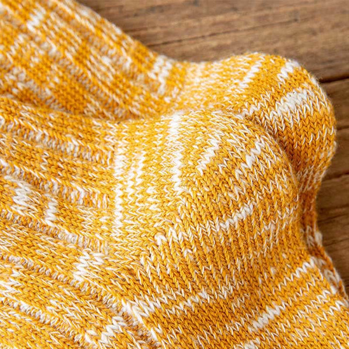 10 Paar gestreifte Crew-Socken mit Schneeflocken-Print