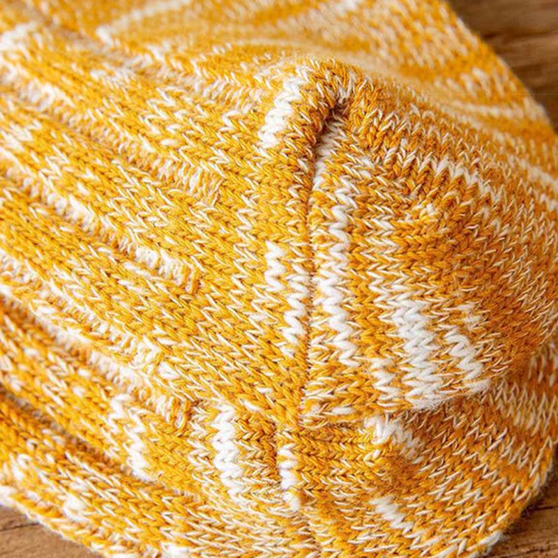 10 Paar gestreifte Crew-Socken mit Schneeflocken-Print