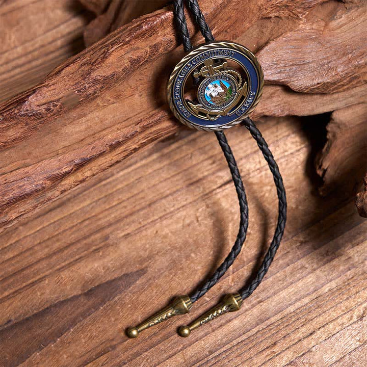 Bolo Ties Bundle Set mit Retro-Pferd und fliegendem Adler, Marineblau, Anker