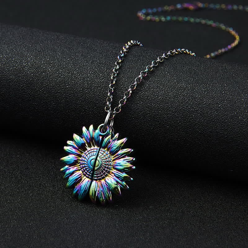 Vintage Sonnenblumen Medaillon Anhänger Schlüsselanhänger Halskette - image 7