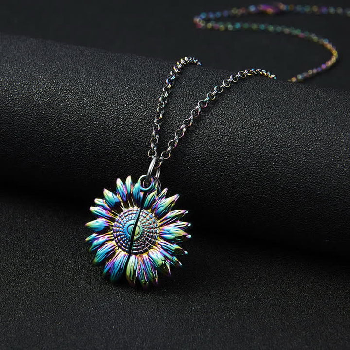 Vintage Sonnenblumen Medaillon Anhänger Schlüsselanhänger Halskette - image 7