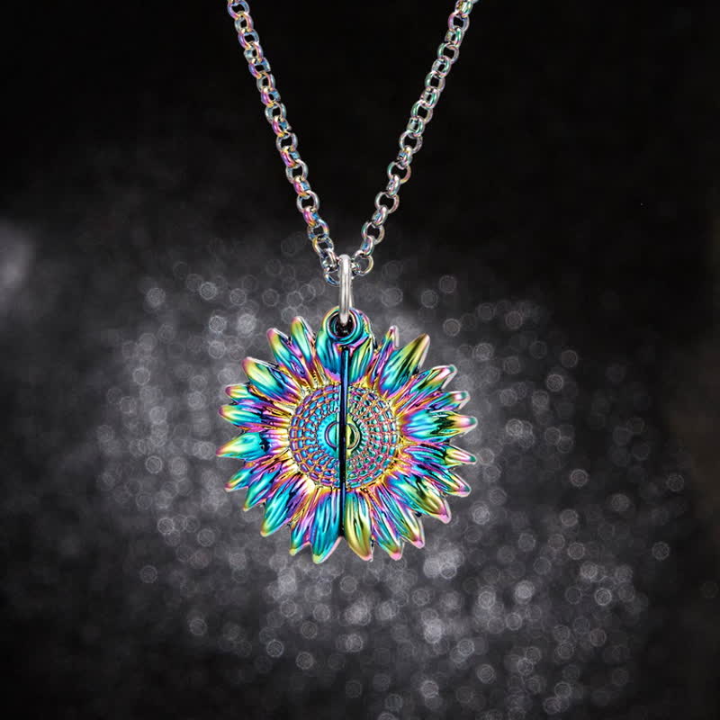 Vintage Sonnenblumen Medaillon Anhänger Schlüsselanhänger Halskette - image 8