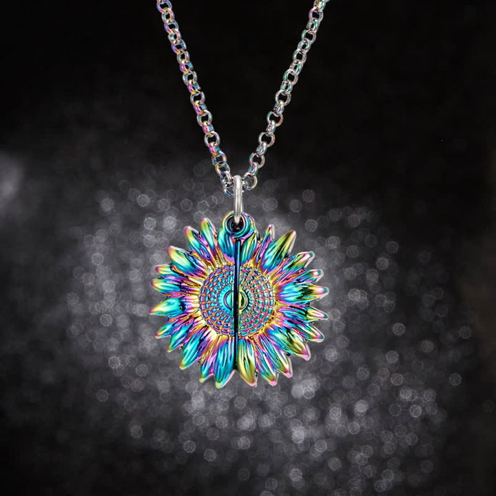 Vintage Sonnenblumen Medaillon Anhänger Schlüsselanhänger Halskette - image 8