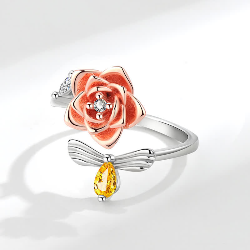Fidget Spinning Sonnenblume Rose Biene verstellbarer Ring