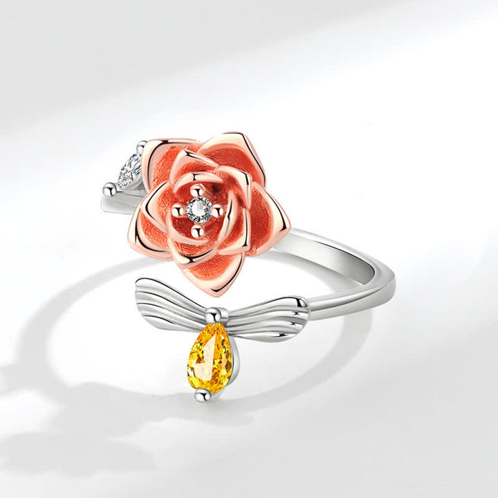 Fidget Spinning Sonnenblume Rose Biene verstellbarer Ring
