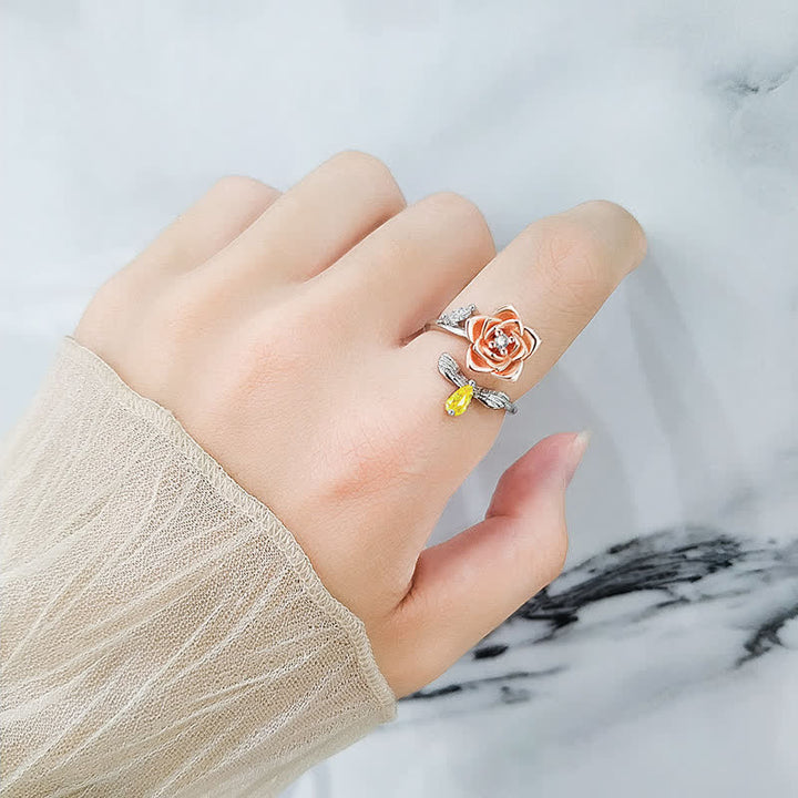 Fidget Spinning Sonnenblume Rose Biene verstellbarer Ring - image 5