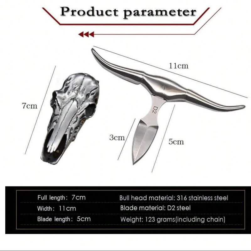 Longhorn Bull Head Multifunktions-EDC-Werkzeuganhänger-Gürtelschnalle - image 11