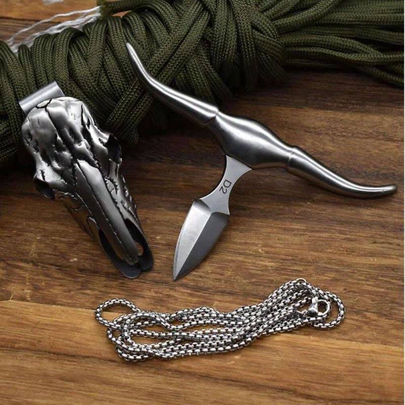 Longhorn Bull Head Multifunktions-EDC-Werkzeuganhänger-Gürtelschnalle