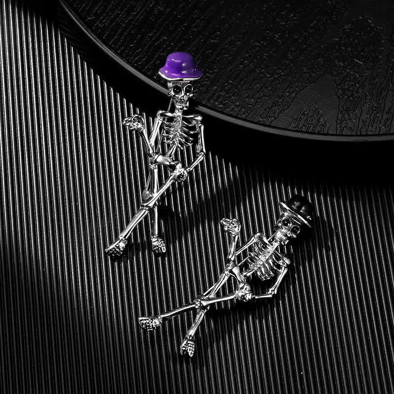 Horror Cool Sketelon Totenkopf Emaille Hut Brosche