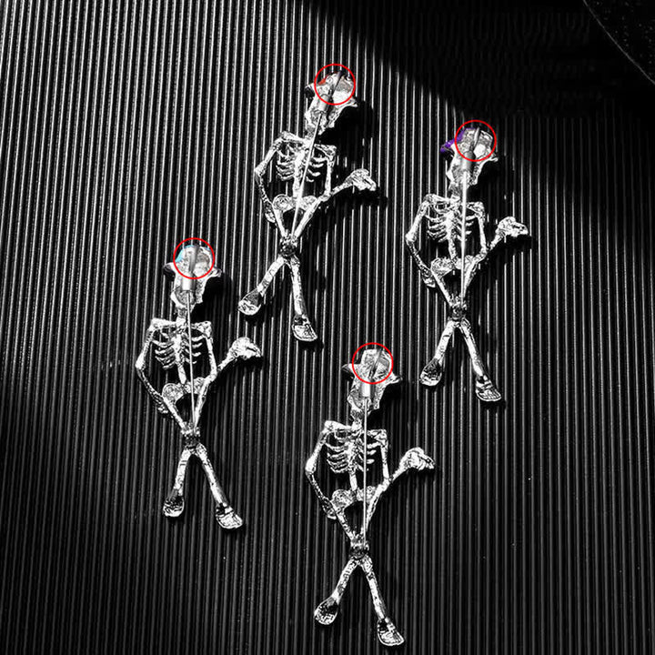 Horror Cool Sketelon Totenkopf Emaille Hut Brosche