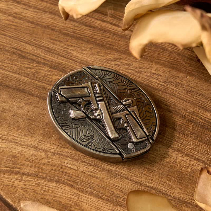 Doppelpistolen DIY Verstecktes Messer Gürtelschnalle Sternflasche Schnalle Rose Feuerzeug Bundle Set