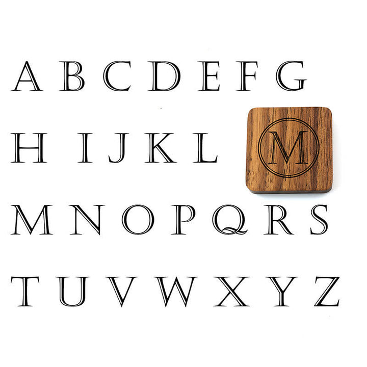 Personalisierte Manschettenknöpfe aus Holz mit graviertem Buchstaben für Herren