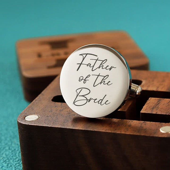 Herren-Manschettenknöpfe aus Holz mit individueller Gravur, Box-Oberfläche, Hochzeitstag