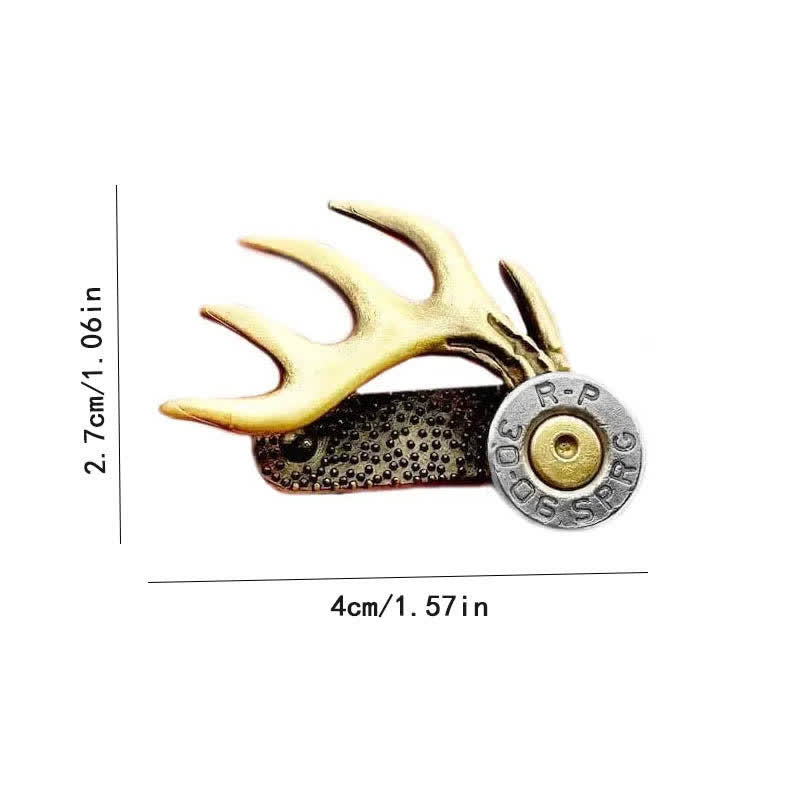 Hutkrempenclip in Hirschgeweihform