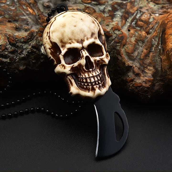 Kreative Totenkopf Mini Klappmesser Halskette Schlüsselanhänger mit Kette