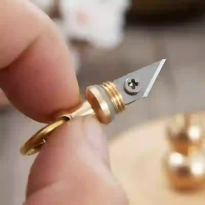Kleiner Messing Calabash EDC Verstecktes Messer Schlüsselanhänger