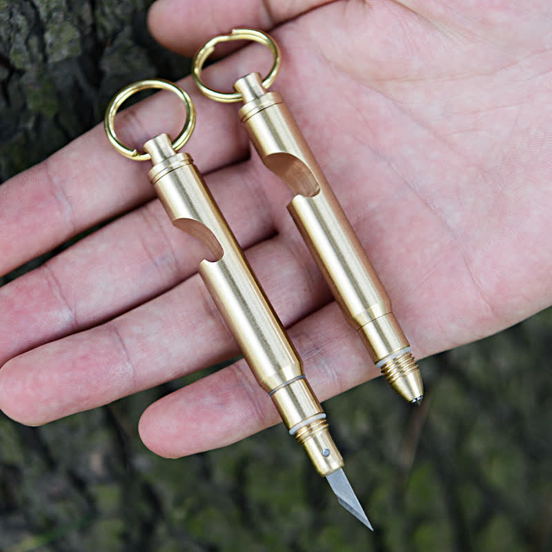 Multifunktionaler Flaschenöffner, verstecktes Messer, abnehmbarer Bullet-Schlüsselanhänger