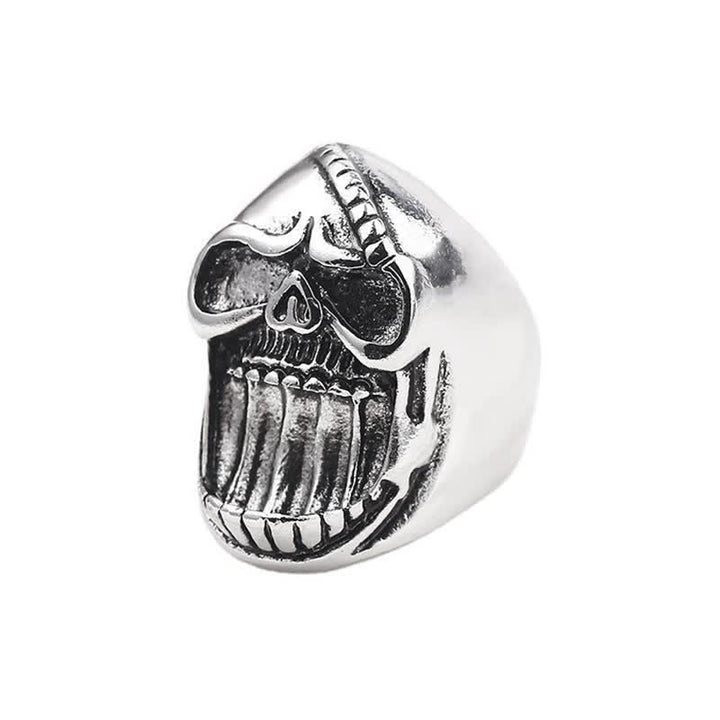 Flaschenöffnerring mit Gothic-Motiv „Lachender Totenkopf“