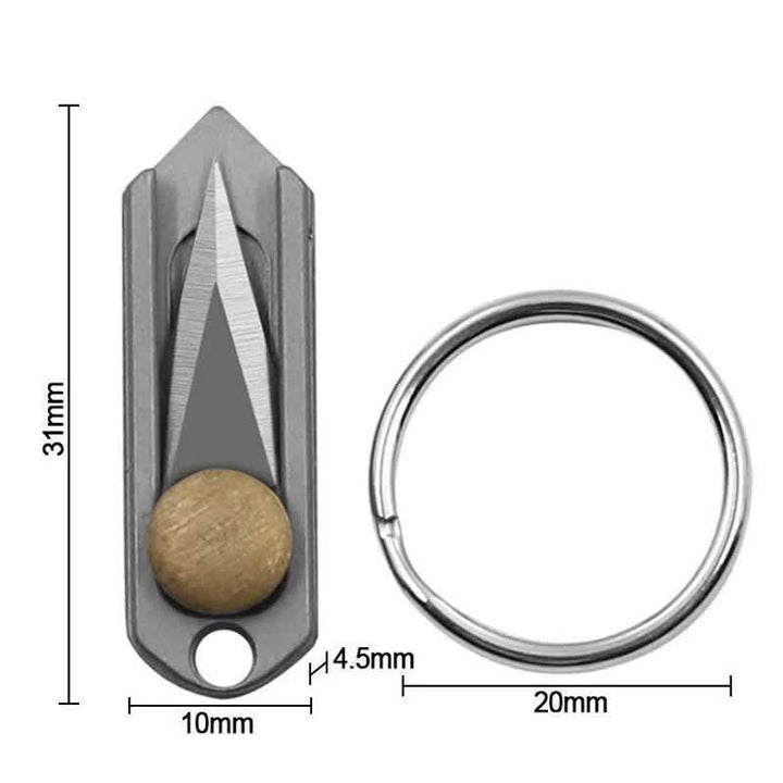 EDC-Werkzeug Messing Mini Push Blade Schlüsselanhänger