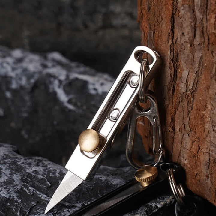 Mini Push-Pull Messer Utility Schneidwerkzeug Schlüsselanhänger