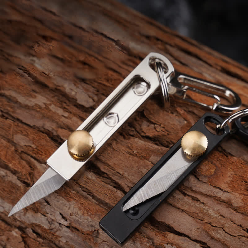 Mini Push-Pull Messer Utility Schneidwerkzeug Schlüsselanhänger