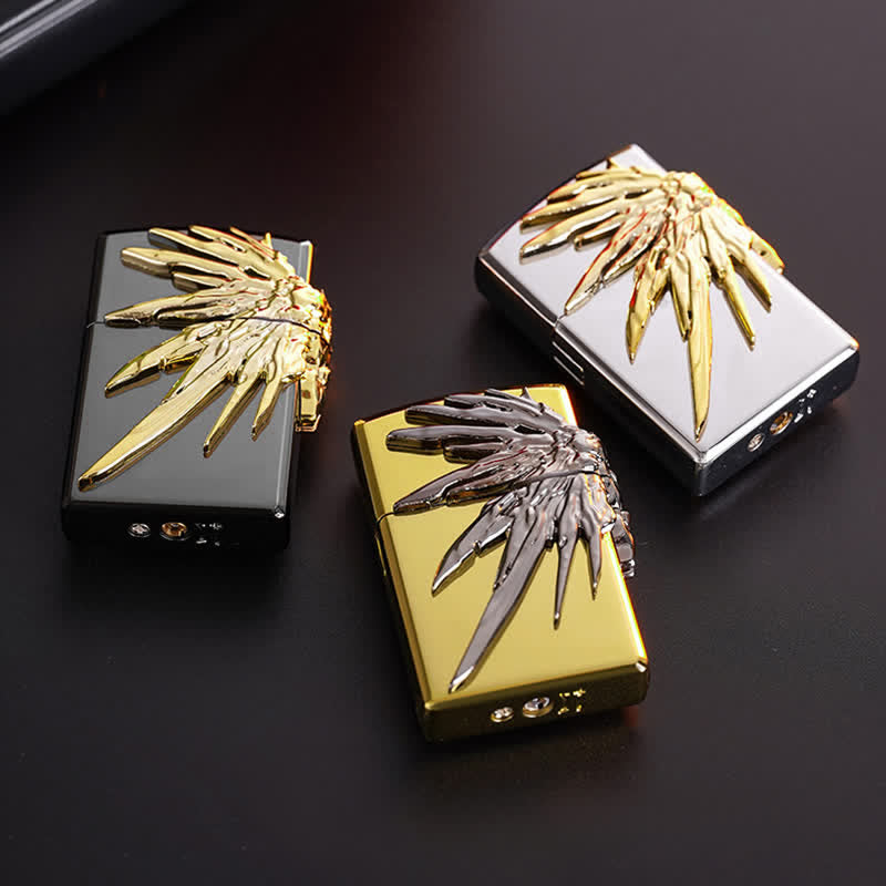 Dreiseitiges, nachfüllbares Butanfeuerzeug mit 3D-Flügel-Relief