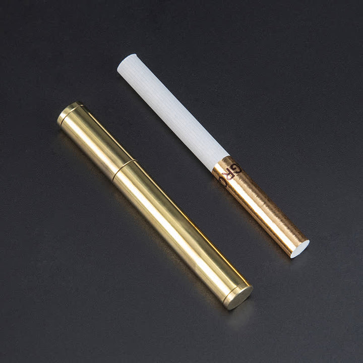 Mini-Feuerzeug in Gold mit langem Stab und Zigarettenform, nachfüllbar