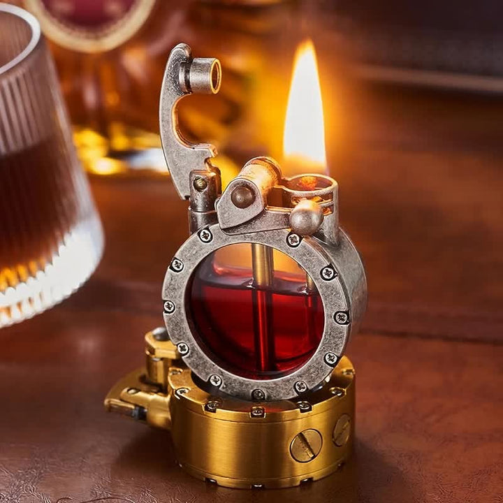 Cooles transparentes nachfüllbares Kerosinfeuerzeug mit Flasche
