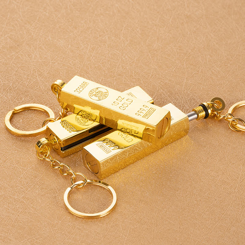Nachfüllbares Ölfeuerzeug mit Streichholz in Goldbarren-Dollar-Form