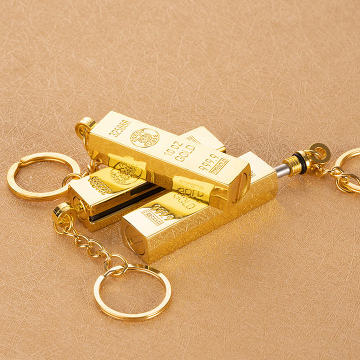 Nachfüllbares Ölfeuerzeug mit Streichholz in Goldbarren-Dollar-Form
