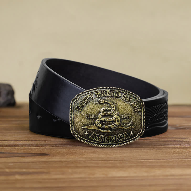 DIY-Ledergürtel für Herren in Antik-Bronze mit Schlangenschnalle