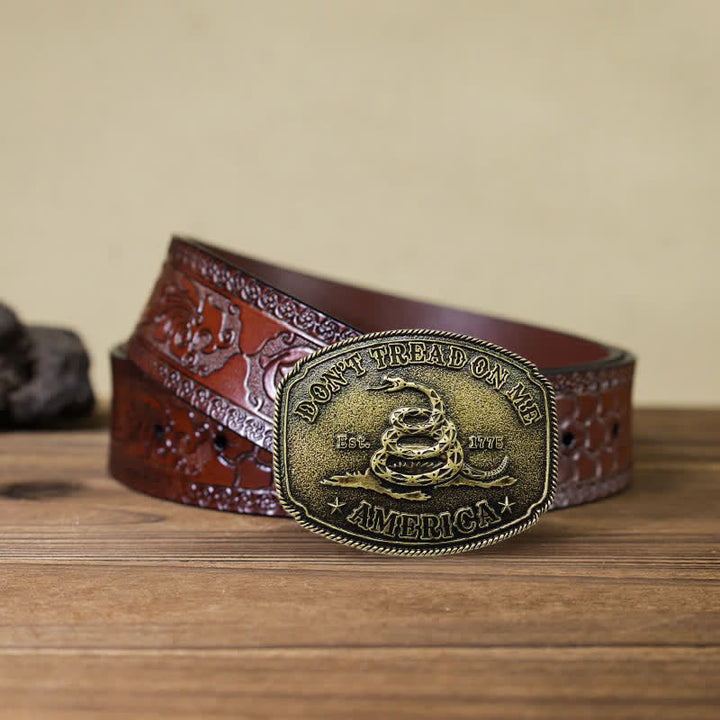 DIY-Ledergürtel für Herren in Antik-Bronze mit Schlangenschnalle