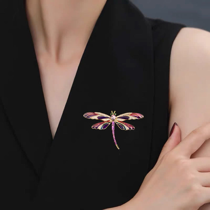 Luxus-Brosche mit Libellenmotiv in Emaille-Farbe für Damen im Vintage-Stil