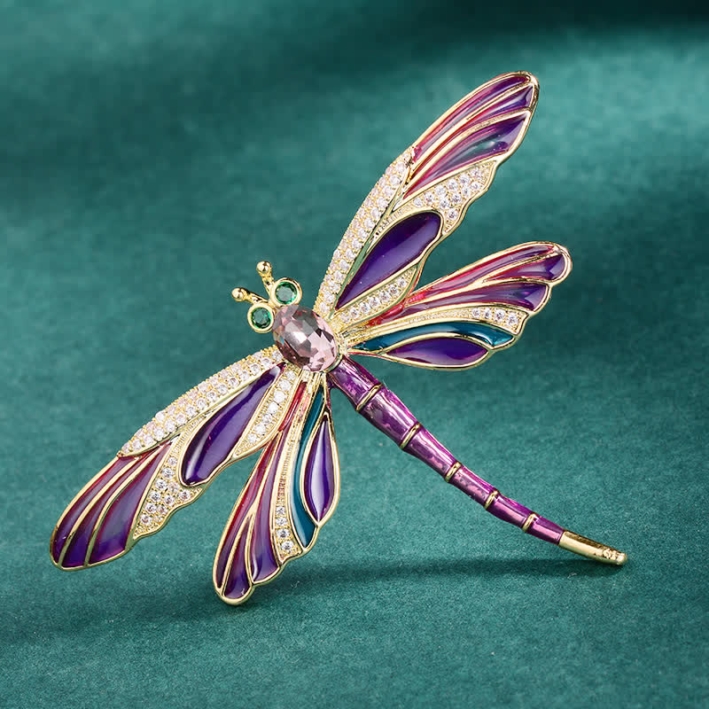 Luxus-Brosche mit Libellenmotiv in Emaille-Farbe für Damen im Vintage-Stil