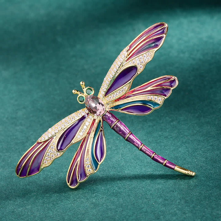 Luxus-Brosche mit Libellenmotiv in Emaille-Farbe für Damen im Vintage-Stil