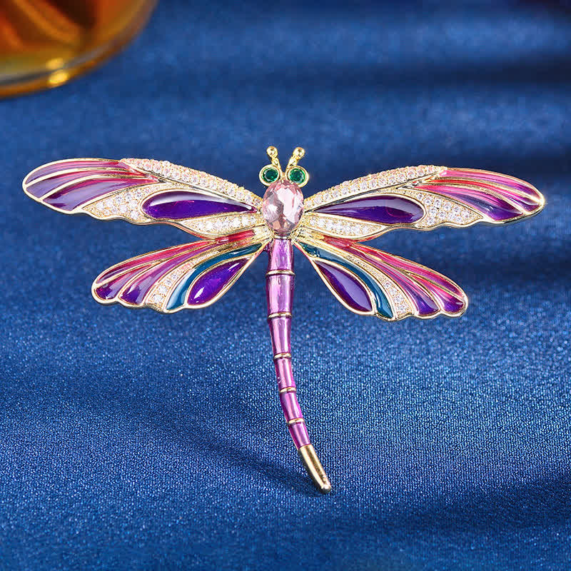 Luxus-Brosche mit Libellenmotiv in Emaille-Farbe für Damen im Vintage-Stil